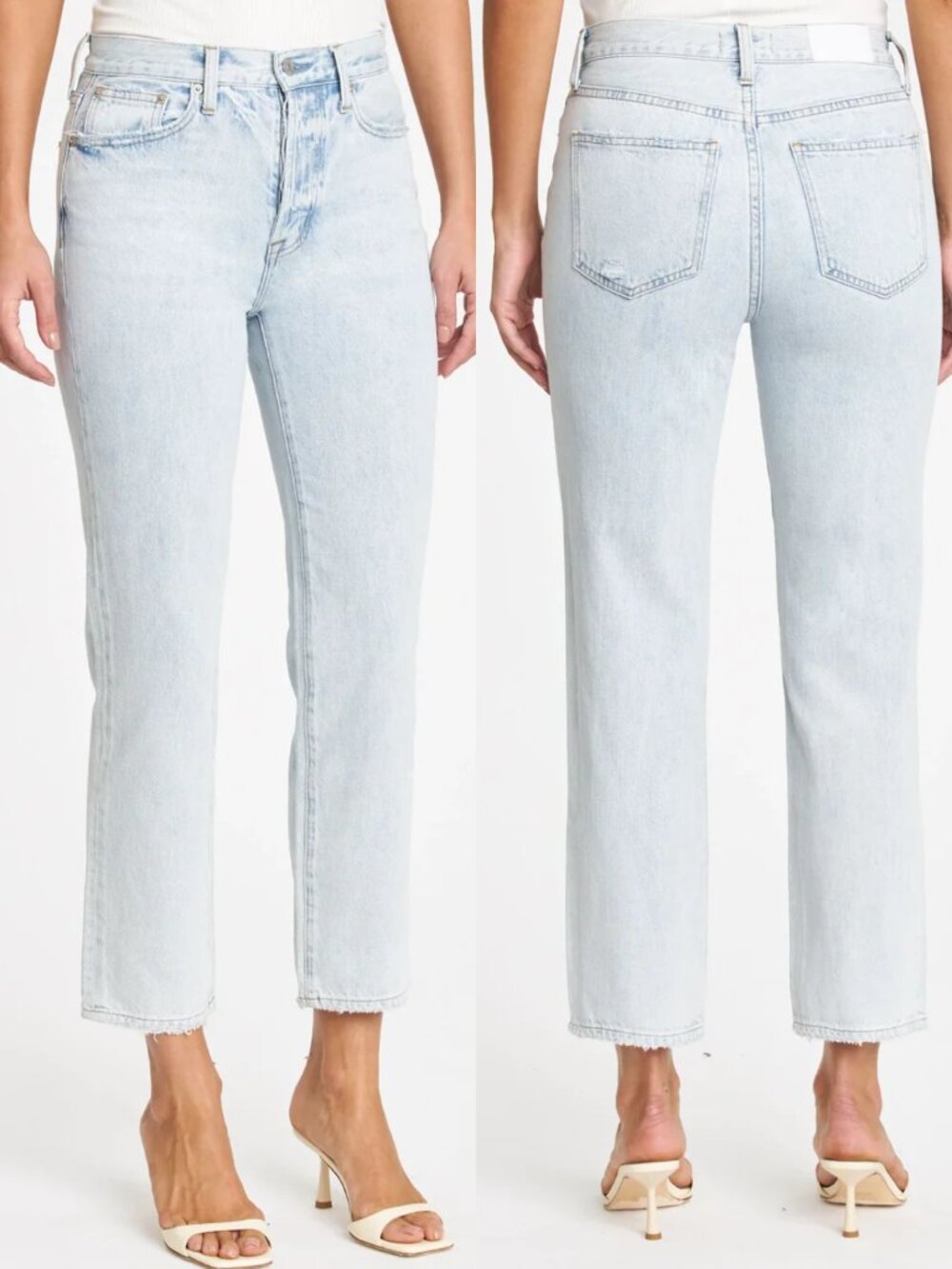 PISTOLA Charlie High Rise Straight Leg Jeans Light Wash Denim Casual Chic 25